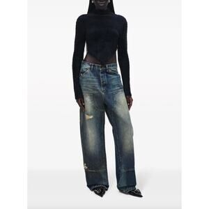 Marc Jacobs Hairy Grunge Pointed Sweater Cropped Black XS NEW Sample